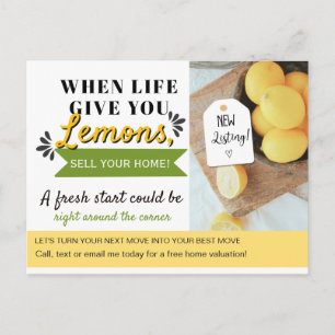 Postal De Anuncios Cuando la Vida te Da Limones Vende tu Hogar Real