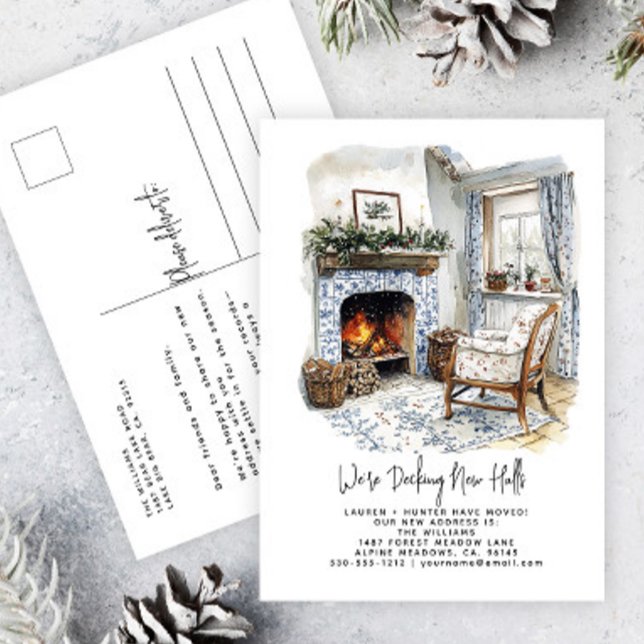 Postal De Anuncios Cubiertas Nuevos Pasillos Invierno Acuarela Fiesta (Subido por el creador)