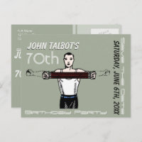 Cuerpo Retro Bodybuilding 70 Cumpleaños Guardar la