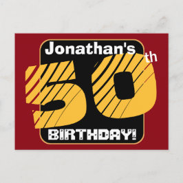 Postal De Anuncios Cumpleaños 50 con franja número personalizado A14