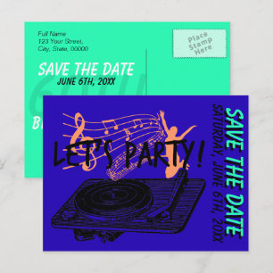 Postal De Anuncios Cumpleaños 60 60s Fiesta Guardar la fecha