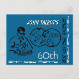 Postal De Anuncios Cumpleaños 60 Ahorre la Fecha Fútbol Binocular