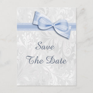 Postal De Anuncios Cumpleaños 60 Damasco y Lazo Falso Save The Date
