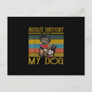 Postal De Anuncios Cumpleaños De Agosto Con Mi Perro Lobo Irlandés 20