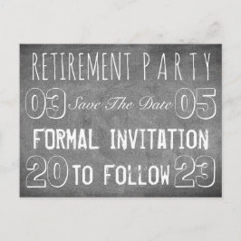 Postal De Anuncios Cumpleaños de Jubilación Personalizado Guardar la