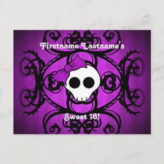 Postal De Anuncios Cumpleaños dulce dieciséis morado lindo