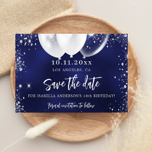 Postal De Anuncios cumpleaños fiesta azul marino blanco guardar la fe