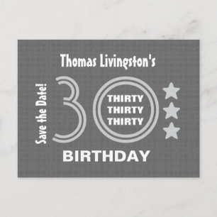 Postal De Anuncios Cumpleaños moderno Guardar la fecha Fiesta V30F