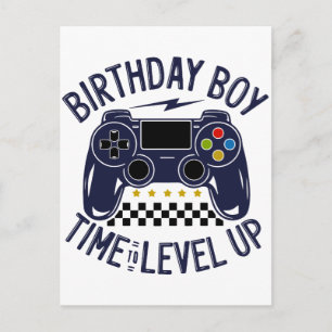 Postal De Anuncios Cumpleaños Niño Tiempo de Subir de Nivel