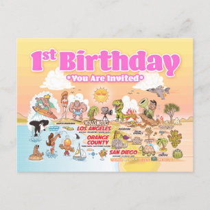 Postal De Anuncios Cumpleaños número 1 SoCal