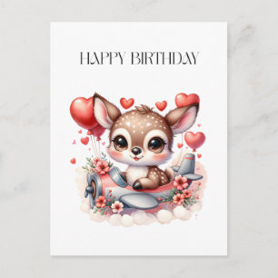 Postal De Anuncios Cumpleaños piloto ciervo
