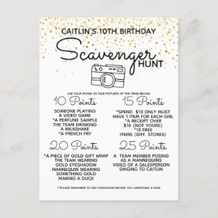 Postal De Anuncios cumpleaños scavenger caza niños fiesta fiesta