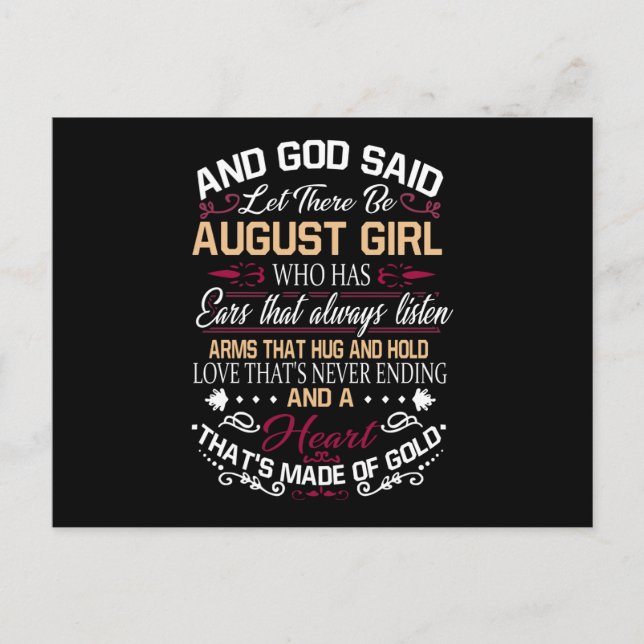 Postal De Anuncios Cumpleaños | Y Dios dijo que hubiera una chica de  (Anverso)