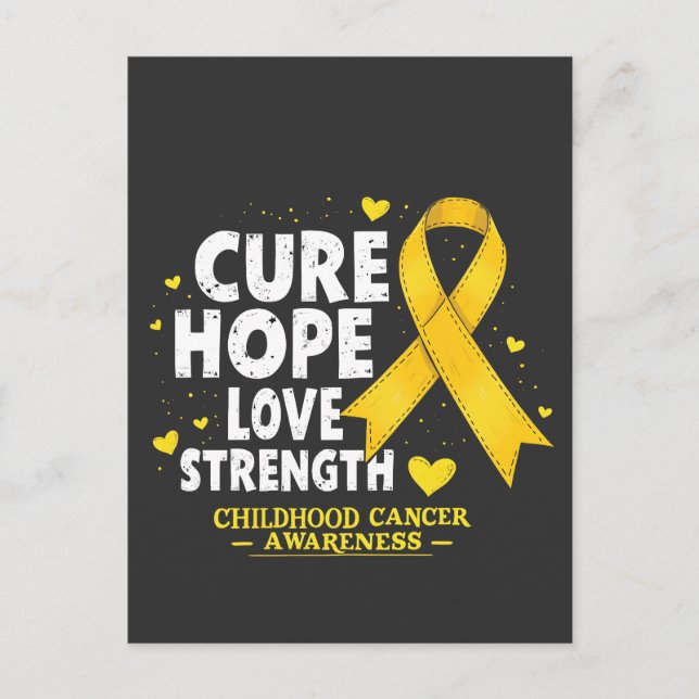 Postal De Anuncios Curar Esperanza Amor Fuerza Conciencia del Cáncer  (Anverso)