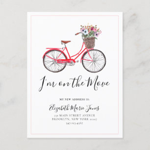 Postal De Anuncios Curte On Move Floral Bicycle Nueva Dirección Movin