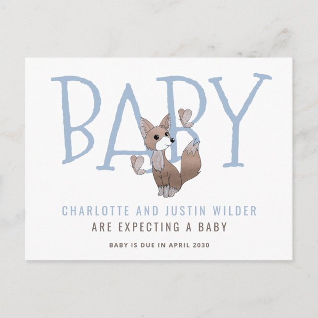 Postal De Anuncios Curte Watercolor Woodland Fox (Anverso)