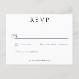 Postal De Anuncios Custom Minimalist Wedding RSVP