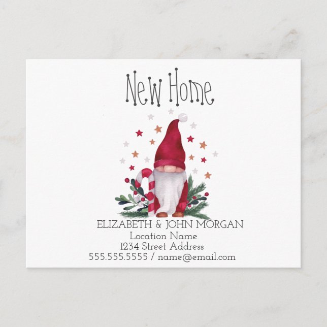 Postal De Anuncios Cuta Gnome Holidays Nueva dirección (Anverso)