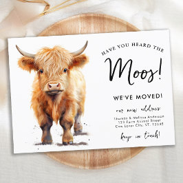 Postal De Anuncios Cute Highland Cow Hemos movido nueva dirección