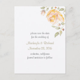 Postal De Anuncios Cute Rosa de Acuarela Save the Date