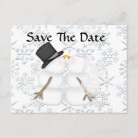 CUTE Save the Date BRIDE & GROOM Snowman