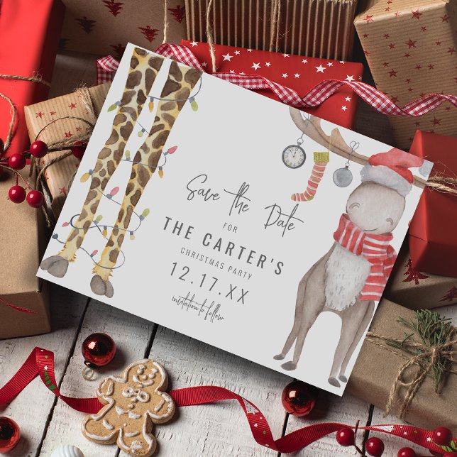 Postal De Anuncios Cute y caprichosos Navidades Fiesta Guardar la fec (Subido por el creador)
