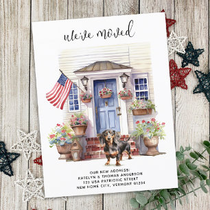 Postal De Anuncios Dachshund Patriótico Personalizado Perro Mascota A