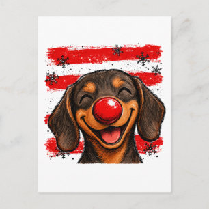 Postal De Anuncios Dachshund tiras navideñas lindas