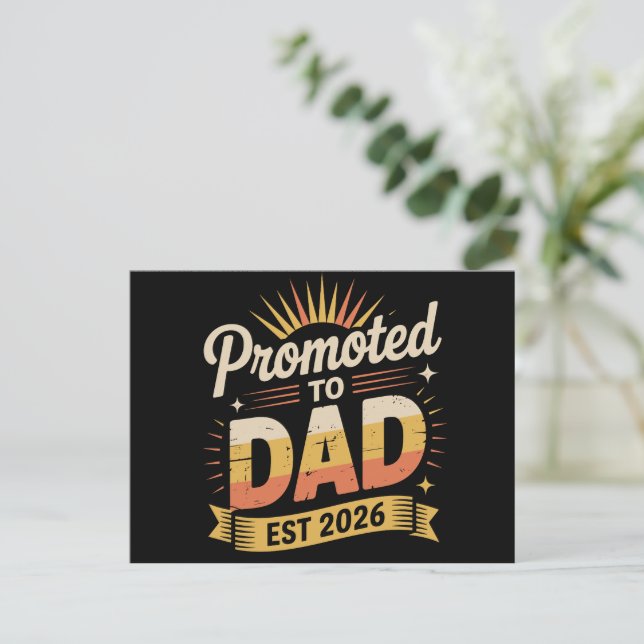 Postal De Anuncios Dad Est. 2026 Funny New Dad Pregnancy Announcement (Anverso de pie)
