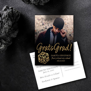 Postal De Anuncios Dados de RPG Graduación para jugadores de mesa d