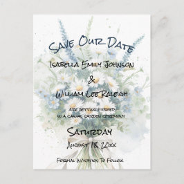 Postal De Anuncios Daisies & Faded Denim Rustic Save Our Date