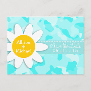 Postal De Anuncios Daisy en Celeste Camo; Camuflaje