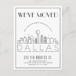 Postal De Anuncios Dallas Skyline Modern Deco | Cambio de dirección