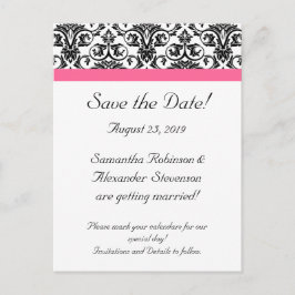 Postal De Anuncios Damasco blanco rosado de Fuchsia victoriana salva 