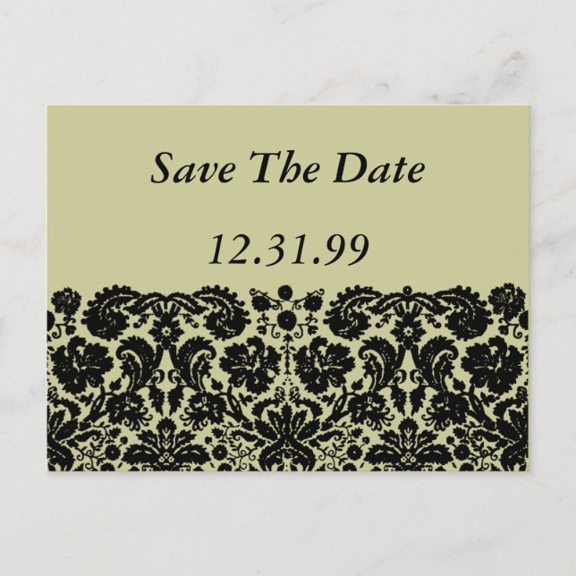 Postal De Anuncios Damasco en negro (Anverso)