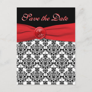 Postal De Anuncios Damasco negro con el rojo de la amapola Guardar la