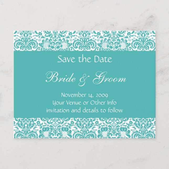 Postal De Anuncios Damasco personalizado Guardar la fecha (Anverso)