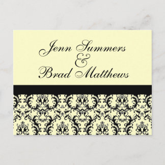 Postal De Anuncios Damask Cream Wedding Save the Date
