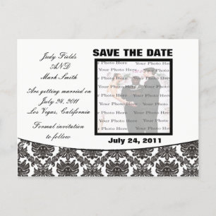 Postal De Anuncios Damask Elegance Wedding Save The Date Postcard