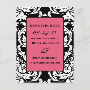 Postal De Anuncios Damask Save the Date