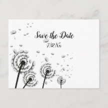 Dandelion Cojines Negro y Blanco  Save the Date