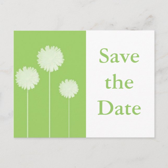Postal De Anuncios Dandilion green salva la fecha (Anverso)