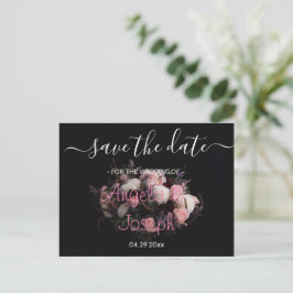 Postal De Anuncios Dark vintage burgundy Floral Save the Date