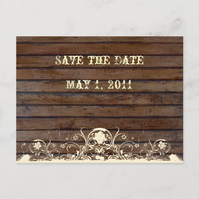 Postal De Anuncios Dark Wood Save the Date (Anverso)