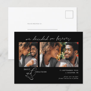 Postal De Anuncios Decidido en Forever 2 foto Black White Save Date