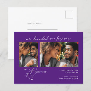 Postal De Anuncios Decidido en Forever 2 foto Purple Save Date