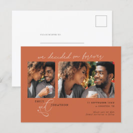 Postal De Anuncios Decidido en Forever 2 foto Terracotta Save Date