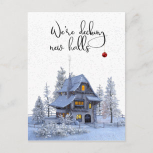 Postal De Anuncios Decking New Halls Dirección Aviso Mudanza Navidad