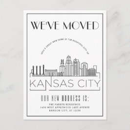 Postal De Anuncios Deco moderno de Kansas City | Cambio de dirección