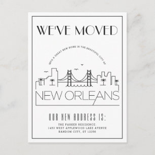 Postal De Anuncios Deco moderno de Nueva Orleans Cambio de direcció